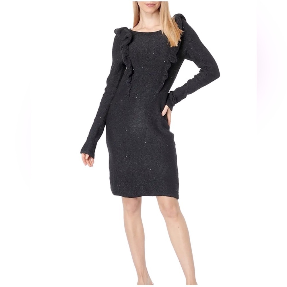 Nwt! Lilly Pulitzer Ruth Sequin Black Sweater Dress Size Medium